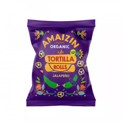 Økologiske Tortilla Jalapeño Rolls - 100G - Amaizin