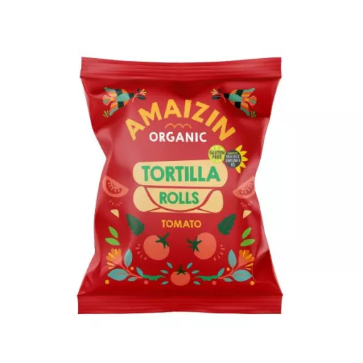 Økologiske Tortilla Tomato Rolls - 100G - Amaizin
