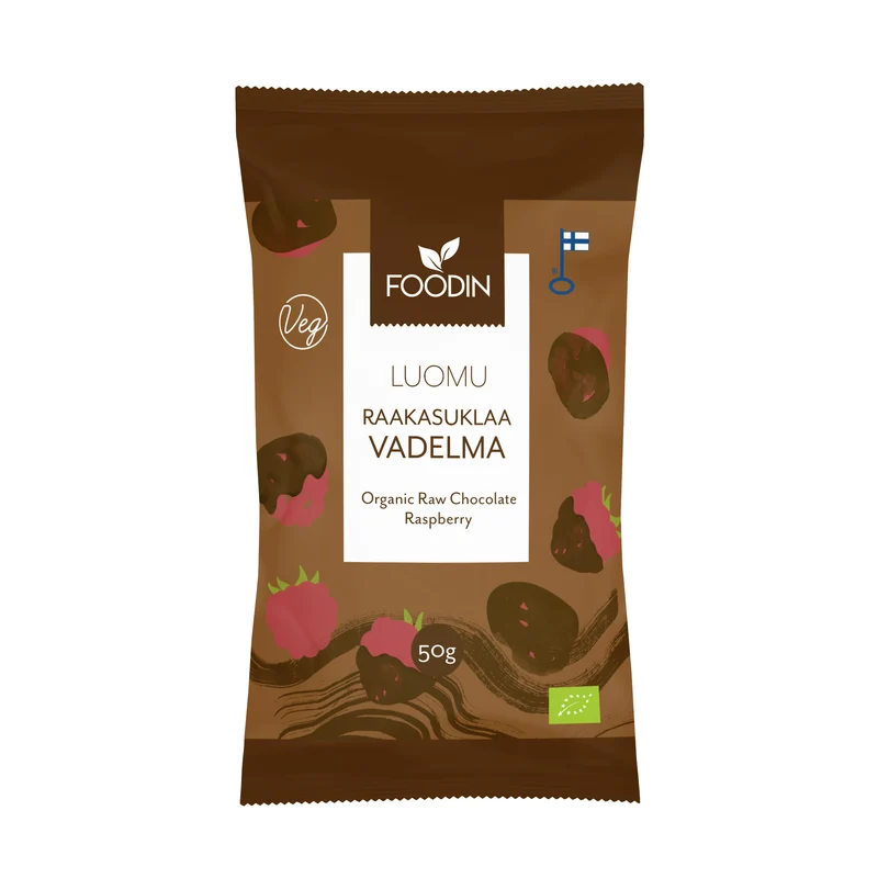 Råchokladdoppade hallon, 50 g