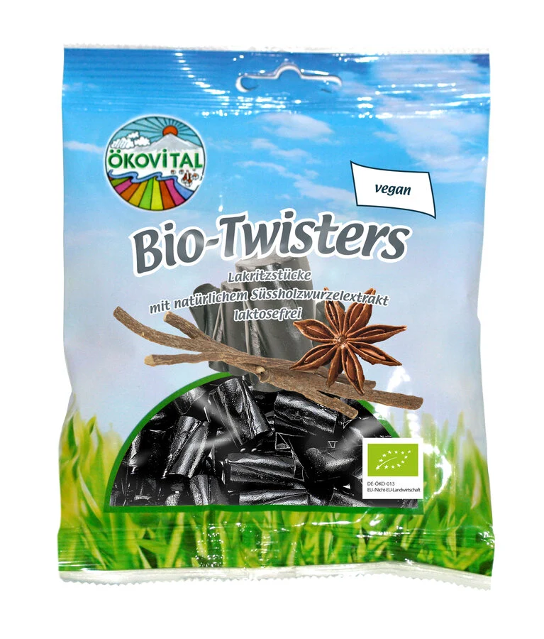 Økologiske Søde Lakrids Twisters - 80G - Ökovital