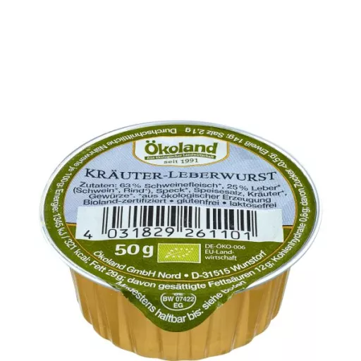 Økologisk Urte Leverpostej - Langtidsholdbar - 50G - Ökoland