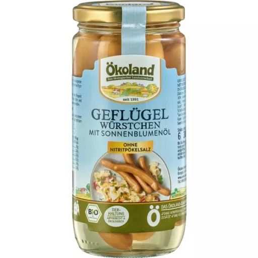 Økologiske Kalkun- og kyllingepølser - Langtidsholdbar - 380G - Ökoland