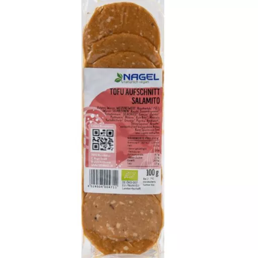 Økologisk Salamito Tofu Pålæg - 100G - Tofumanufaktur Christian Nagel