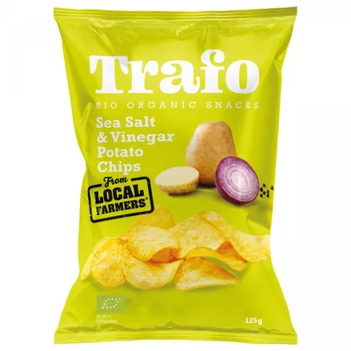 Økologiske Kartoffelchips Salt & Vinegar - 125G - Trafo