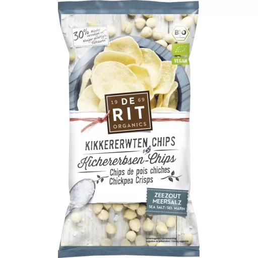 Økologiske Kikærtechips Havsalt - 75G - De Rit