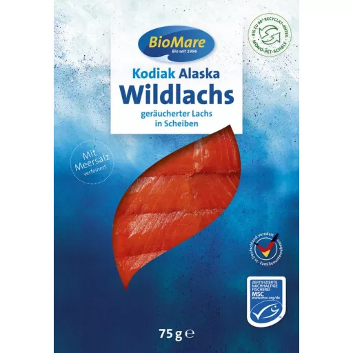 Økologisk Røget Sockeye Laks - 75G - BioMare Wechsler's Feinfisch