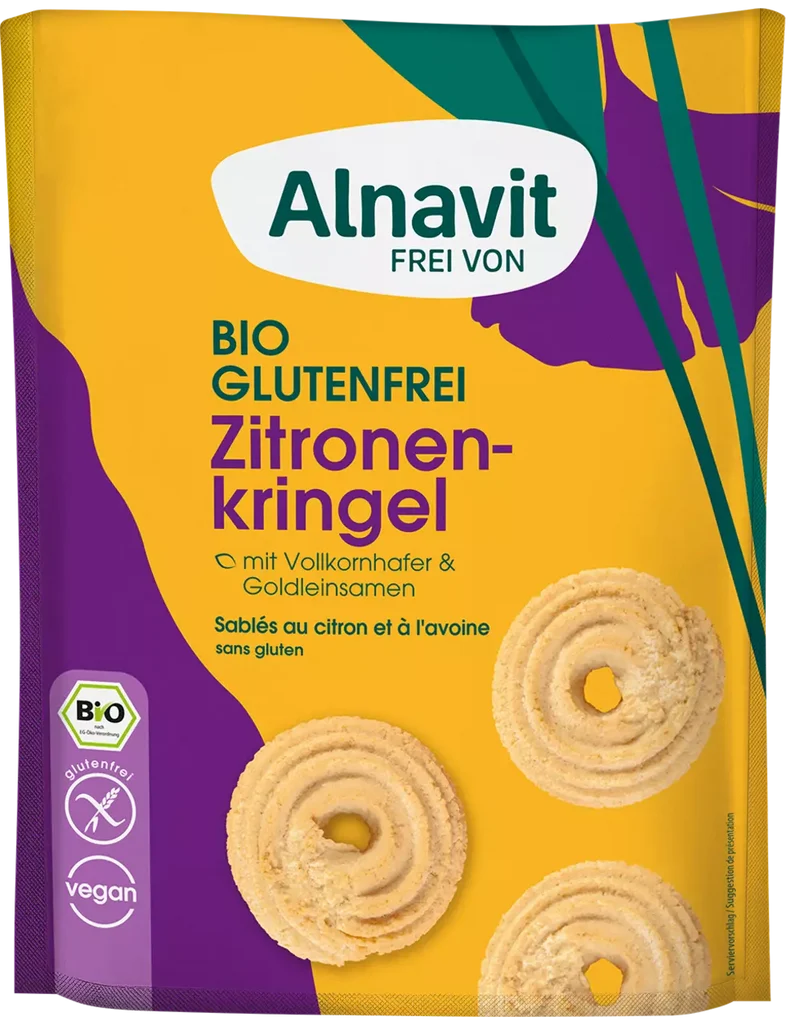 Økologiske Glutenfri Citron Kringler - 125G - Alnavit