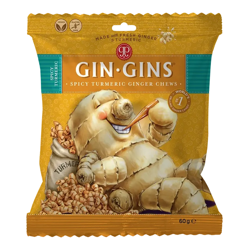 Ginger Chews Gin Gins Spicy Turmeric - 60G - Ginger People