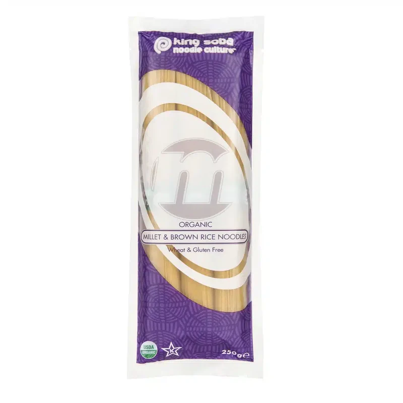 Økologiske Hirse & Brun Risnudler - 250G - King Soba