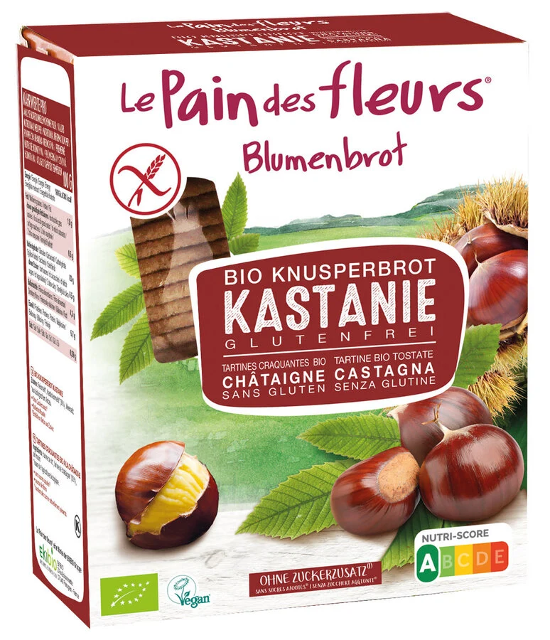 Økologisk Kastanje Knækbrød "Franske Bagateller" - 2x 75G - Le Pain des Fleurs