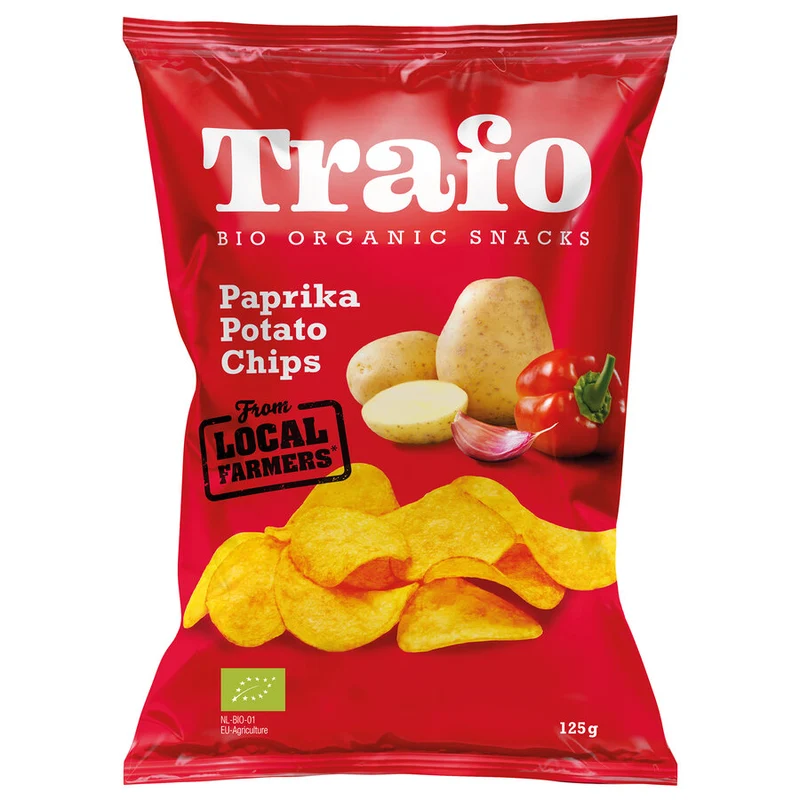Økologiske Kartoffelchips Paprika - 125G - Trafo