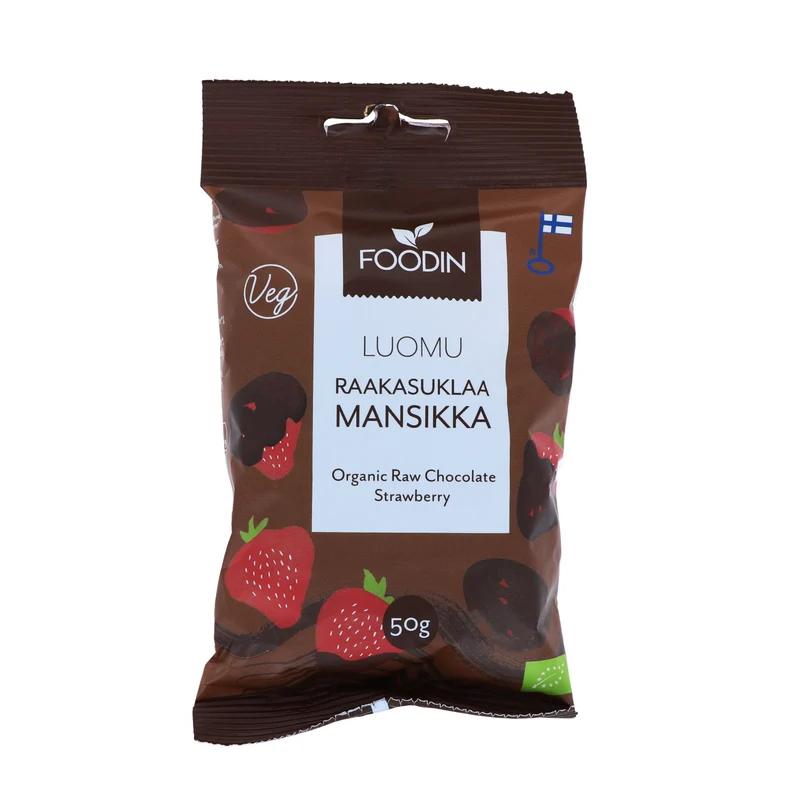 Råchokladdoppade jordgubbar, 50 g