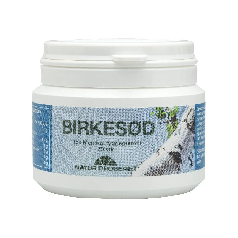 UDGÅET Tyggegummi Birkesød Ice Menthol - 70 Stk - Natur-Drogeriet