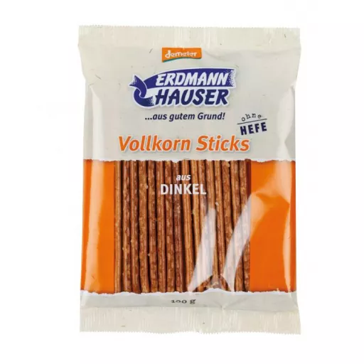 Biodynamiske Fuldkorns Saltstænger - 100G - Erdmann Hauser
