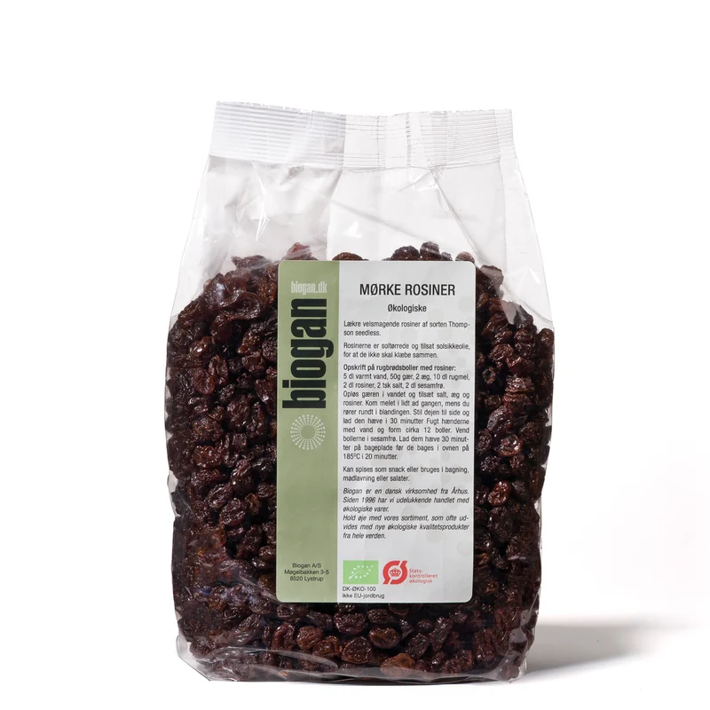 Økologiske Mørke Rosiner - 1KG - Biogan