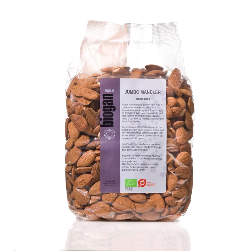 Økologiske Jumbo Mandler - 1KG - Biogan