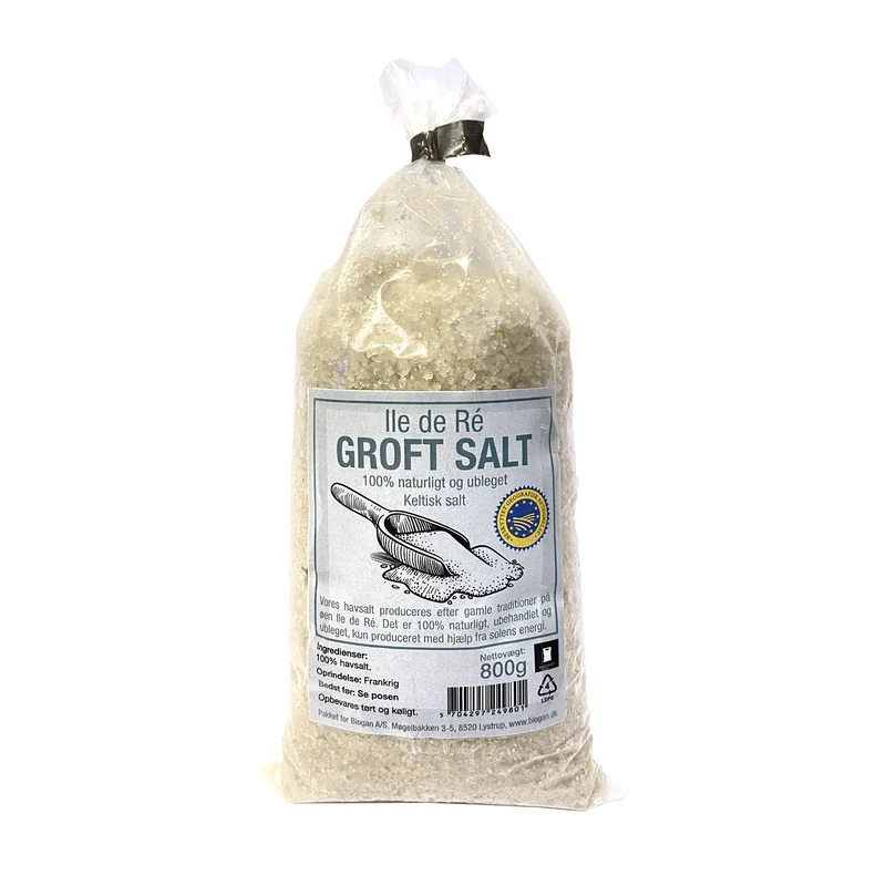 Fransk Ile de Ré Ubleget Groft Salt - 800G - Biogan