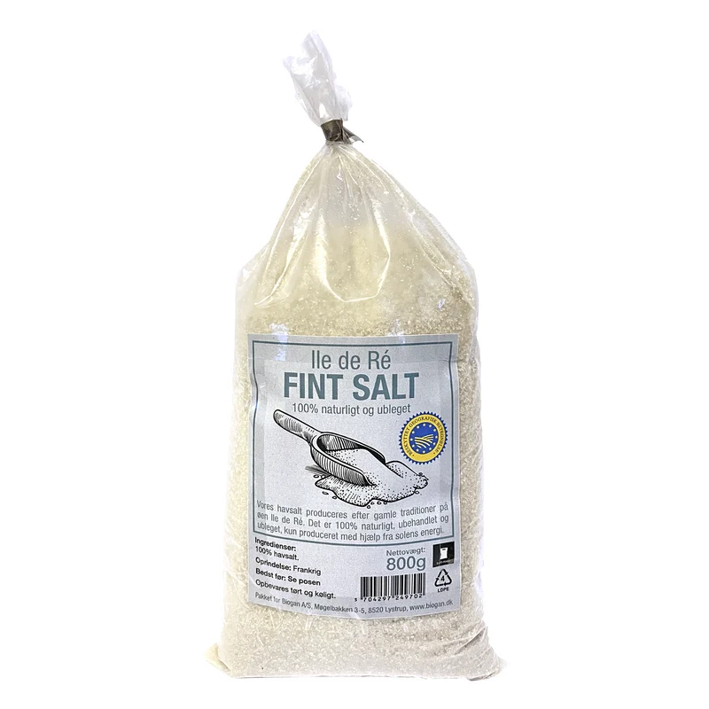 Fransk Ile de Ré Ubleget Fint Salt - 800G - Biogan