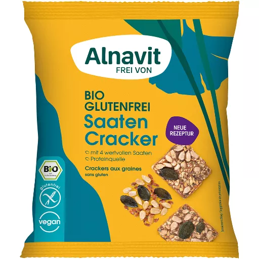 Økologiske Glutenfri Frø & Kerne Crackers - 75G - Alnavit