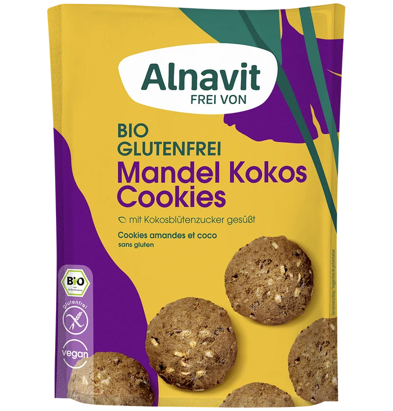 Økologiske Glutenfri Mandel & Kokos Cookies - 125G - Alnavit