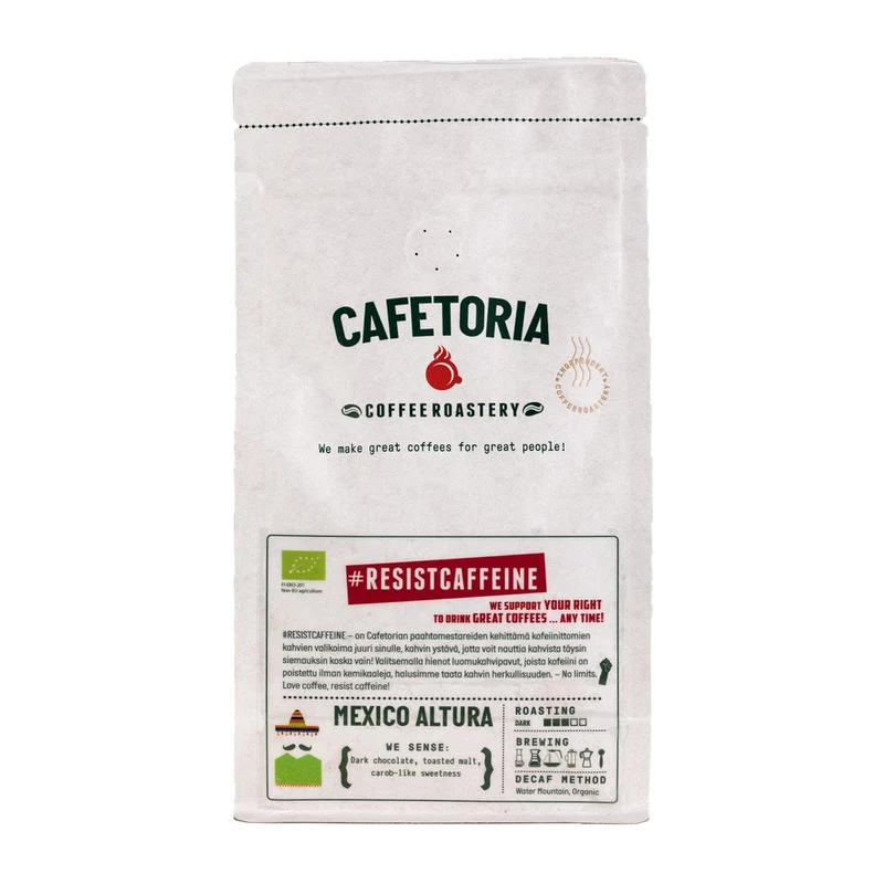 Koffeinfria ekologiska kaffebönor (Mexico Altura), 250 g