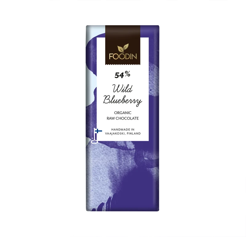 Råchoklad, blåbär 54 %, 40 g
