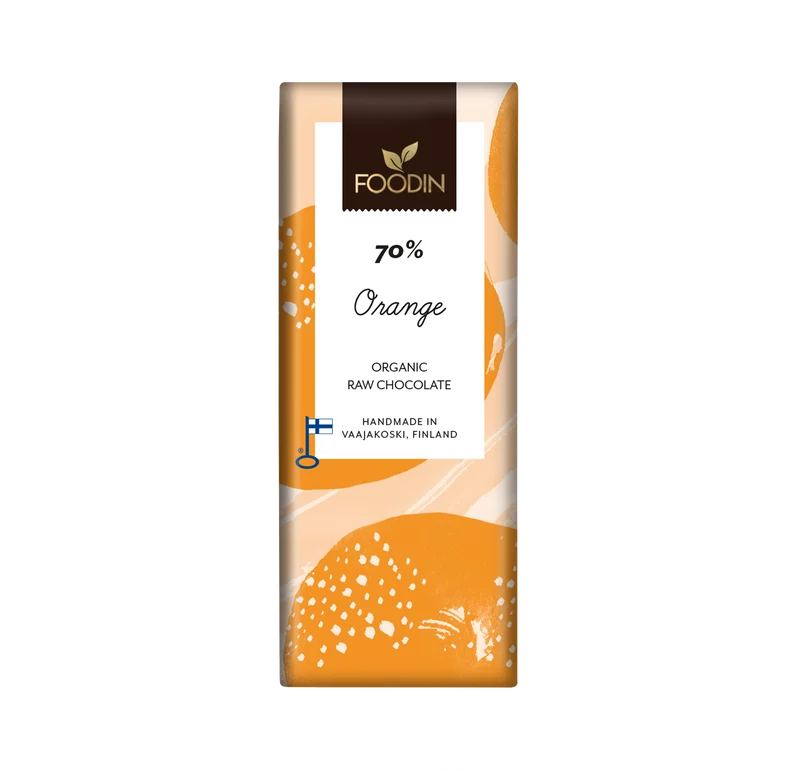 Råchoklad, apelsin 70%, 40 g