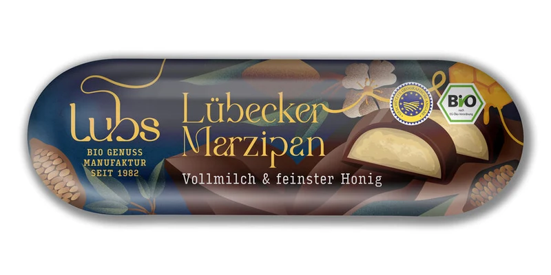 Økologisk Marcipanbrød Mælkechokolade - 50G - Lubs