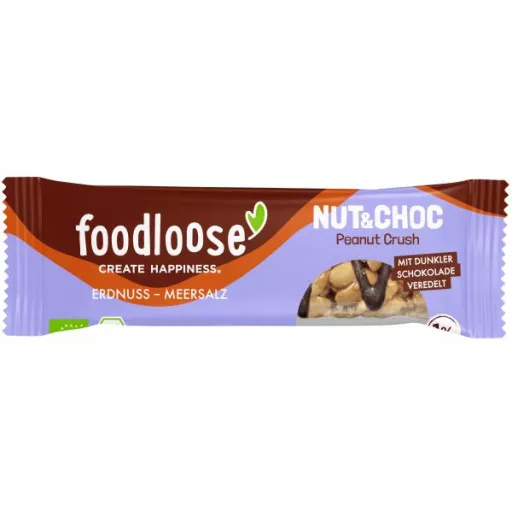 Økologisk Müsli Bar Nut&Choc Peanut Crush - 35G - FoodLoose
