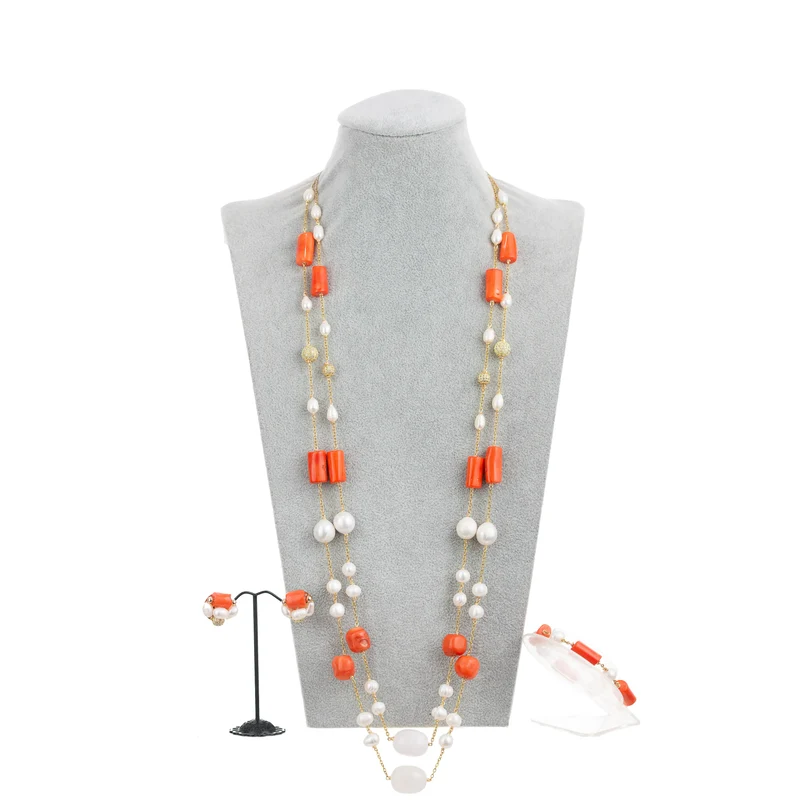 Abisola Necklace Set (Peach)