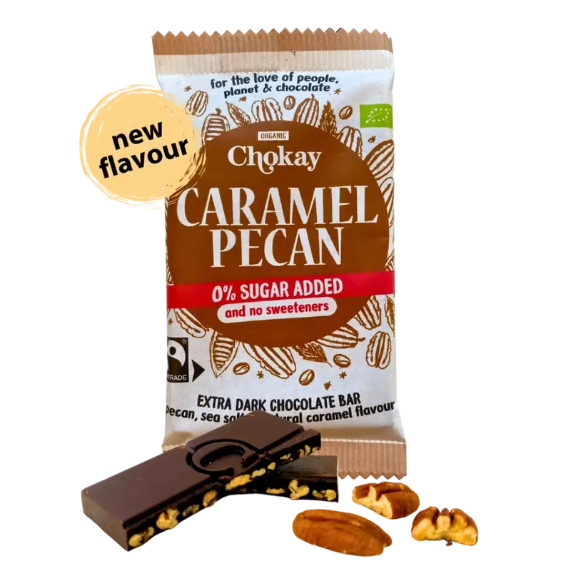 Økologisk Chokolade Amazing Extra Dark Caramel Pecan 65% - 70G - Chokay