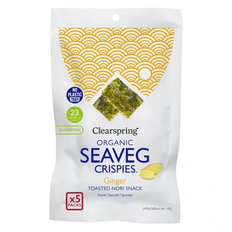 Økologiske SeaVeg Crispies Ingefær Multipack - 5x4G - Clearspring