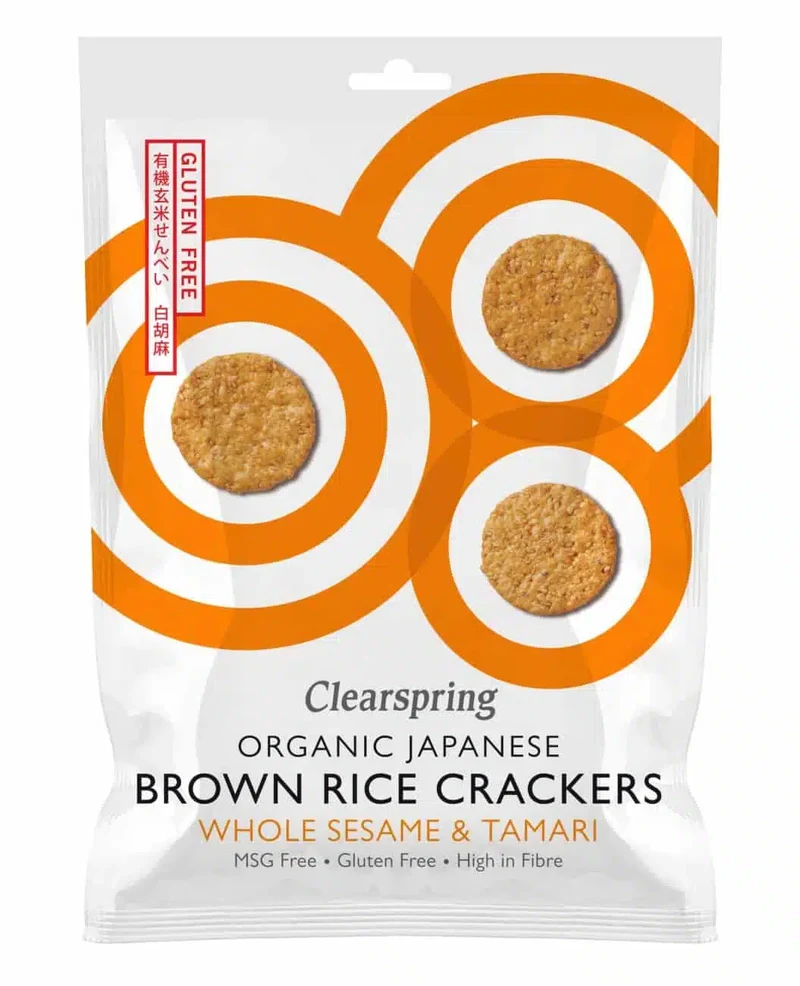 Økologisk Ris Crackers Sesam & Tamari - 40G - Clearspring