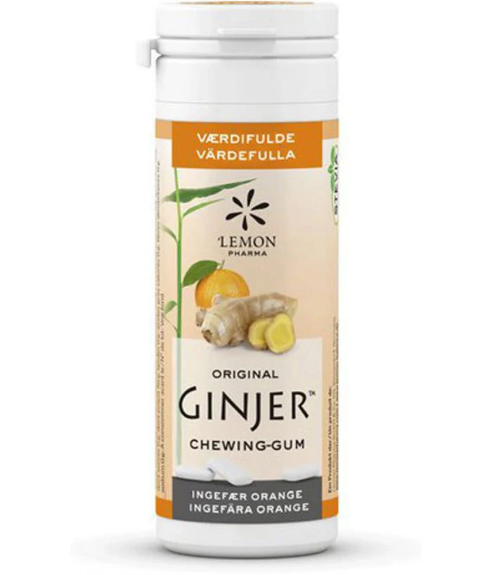 Sukkerfri Tyggegummi Ingefær & Appelsin – 30G - Ginjer
